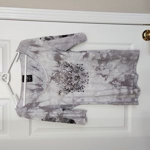 Womens XL Sledge Brand 3/4 Sleeve stretch shirt Cute Biker Shirt